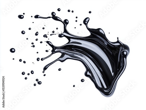 Dark liquid splash on white background (1)