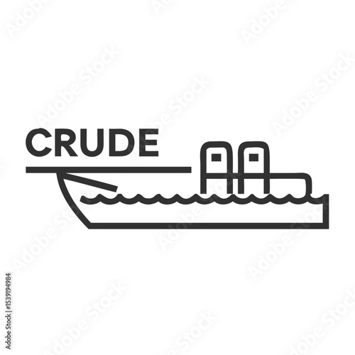 Oil Tanker Ship Icon for Maritime Transport Illustrations, Petroleum Logistics Graphics, Global Energy Trade Visuals and Shipping Industry Presentations