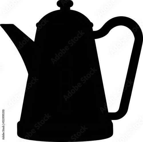 Electric kettle silhouette icon on transparent background