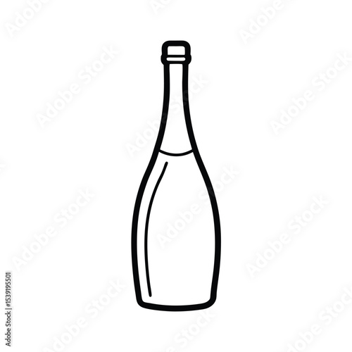 Elegant champagne bottle design high resolution vector graphic