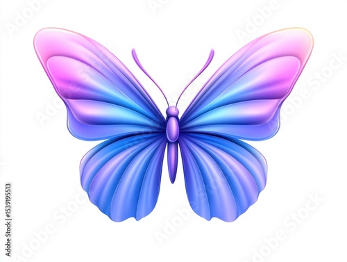 Vibrant butterfly, pastel hues