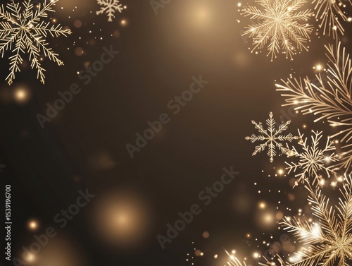 Golden Snowflake Border