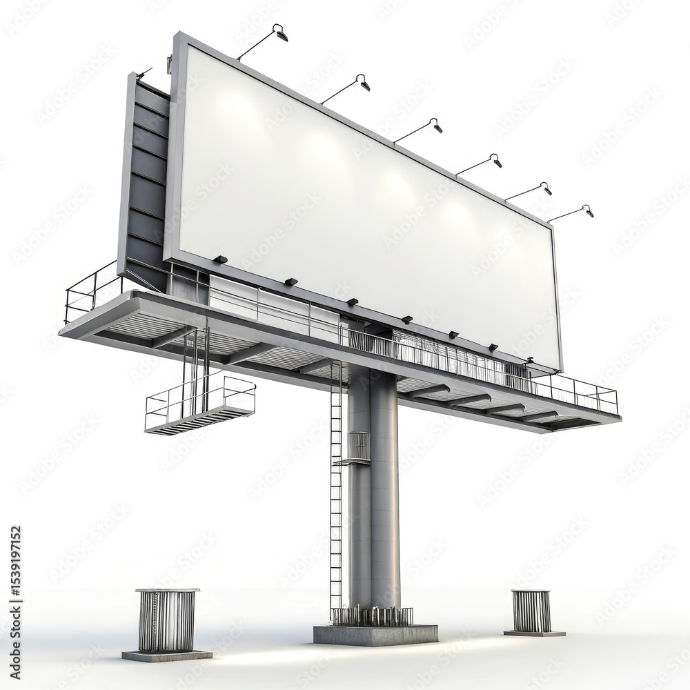 Obraz premium blank billboard on white background