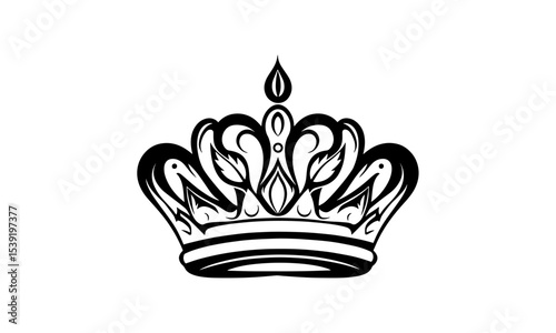 Vector silhouette of a luxurious monarch crown.
