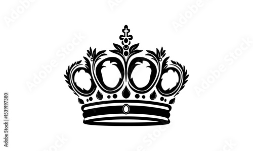 Vector silhouette of a luxurious Crown in simple lines.