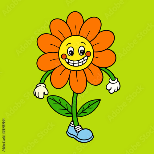 Hand drawn positive vibes illustration flower