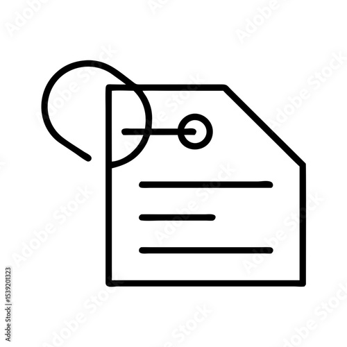 Blank price tag with string attachment in minimalistic design  