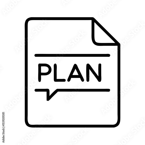 Outline of a strategic plan on a simple paper document  