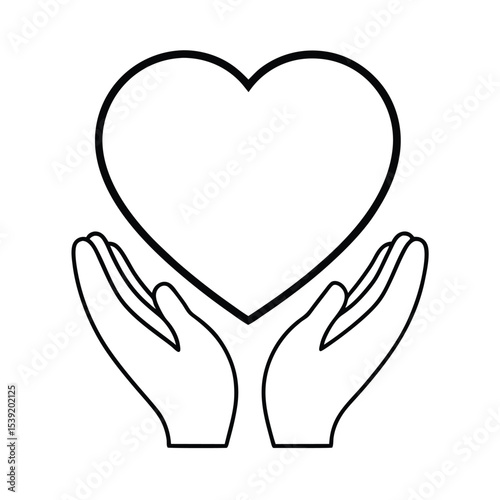 Tender heart held in loving hands a vector illustration