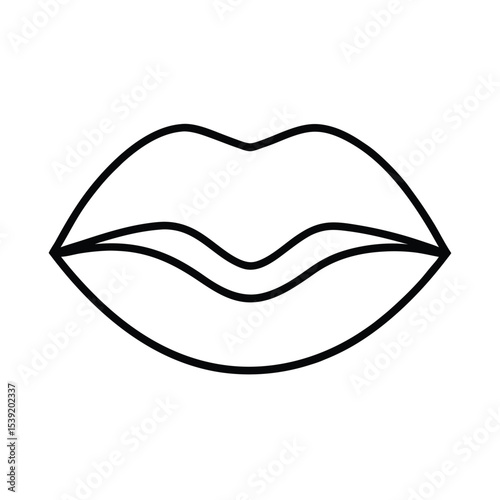 Close up icon of kissing lips romantic passionate sensual design