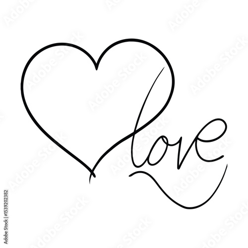 Romantic handwritten love letter design with floral elements