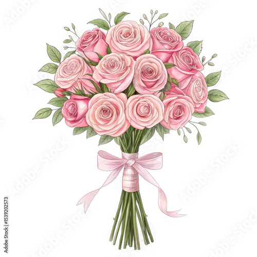 bouquet of pink roses 