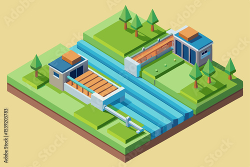 Vector isometric city house illustration set with residential buildings and urban architecture design