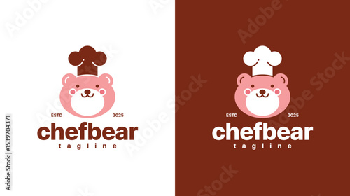 Chef bear logo vector