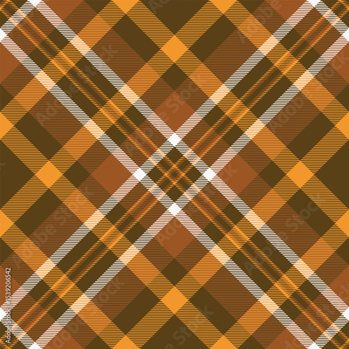 Classic plaid pattern with warm, earthy tones. Ideal for backgrounds, textiles, or designs needing a touch of tradition and rustic charm. Seamless vector graphic included.