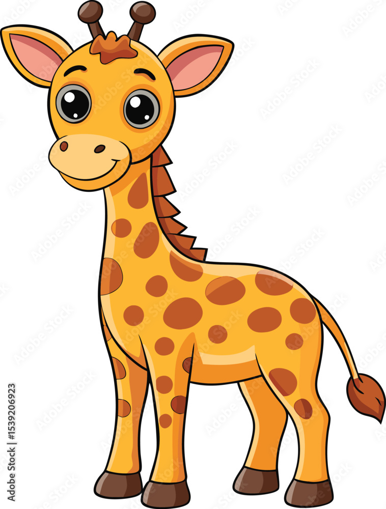 Fototapeta premium Cute Cartoon Giraffe Character Illustration