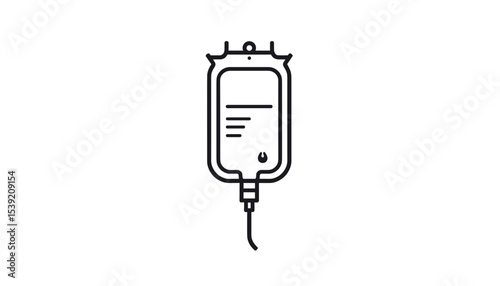 An illustration of an IV drip bag in a minimalistic medical design
