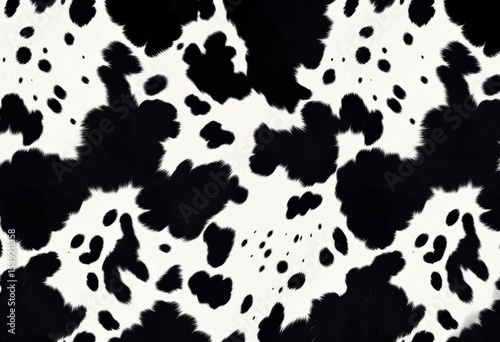 Seamless black and white cowhide texture pattern background,  graphic,  western