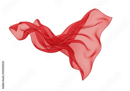 Fotografija Isolated Flowing Red Silk Fabric