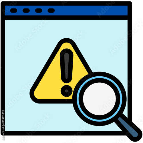 Detection mini illustration outline color icon, use for machine learning, education, technology industry, UI, UX kit, app and web development, digital or print.