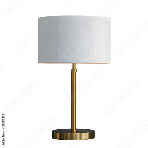Wallpaper Mural Contemporary Table Lamp with Gold Metal Stand and Elegant White Cylindrical Shade Torontodigital.ca