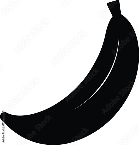 illustration of a banana on black background