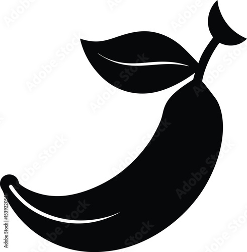 illustration of a banana on black background