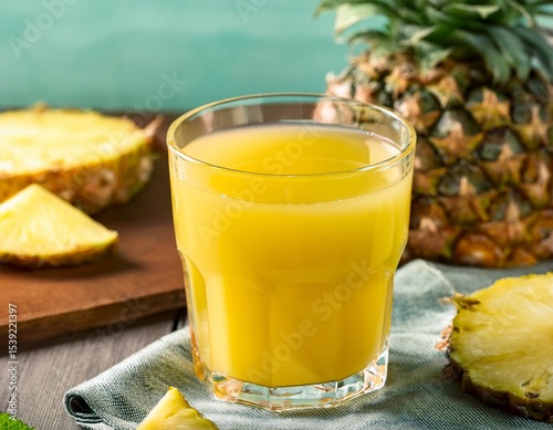pineapple juice in a glass