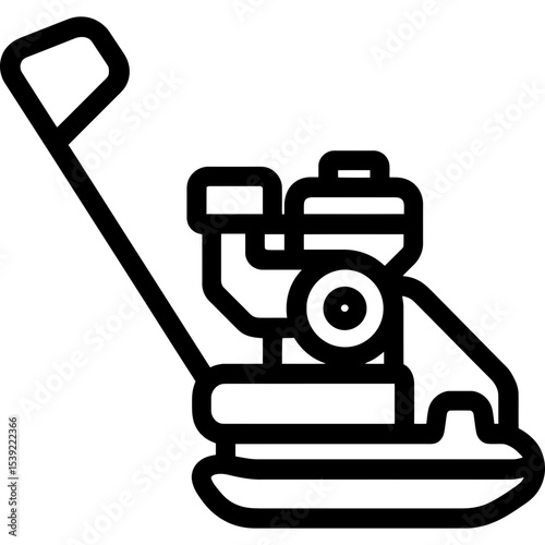 Compacting machine outline icon vector