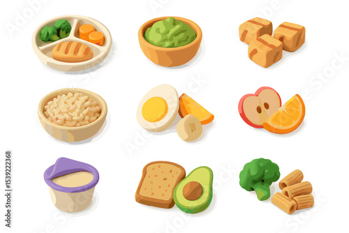 Colorful assortment of wholesome clay food models for kids