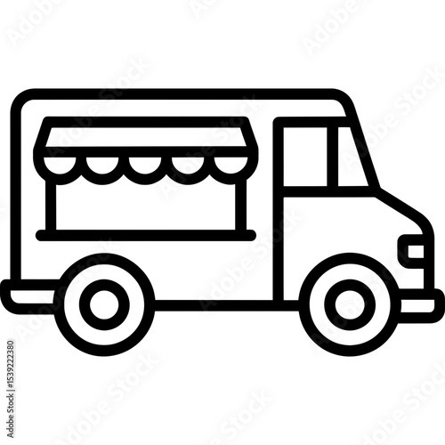 Food truck outline icon vector