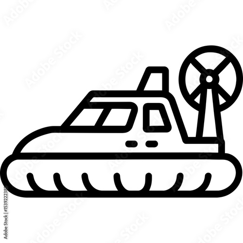 Hovercraft outline icon vector