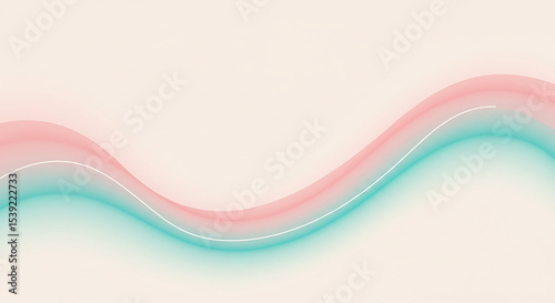 Pastel wave pattern with blush and aqua tones, soft abstract flow, minimal background design.
