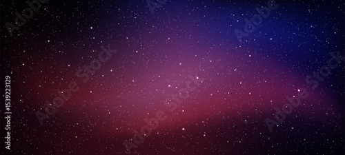 Dark gradient space vector background with many white stars. Galaxy universe backdrop for cosmic exploration. Astrology night sky texture.