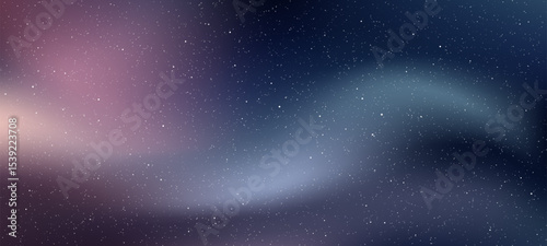 Abstract blue and purple nebula with twinkling stars. Galaxy background with cosmic dust and bright starlight for science and astronomy.