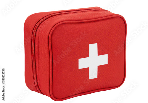Obraz na plátne Isolated Red First Aid Kit with White Cross