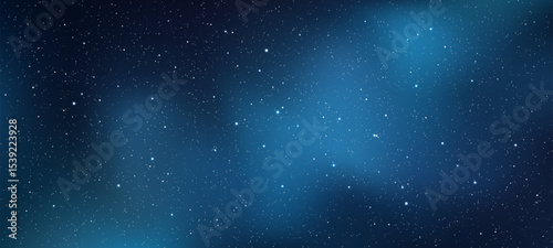 Deep space blue starry sky background with nebula. Universe galaxy backdrop for science, cosmos, astronomy, and mysterious concepts.