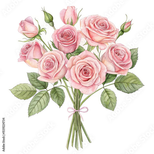 bouquet of pink roses 