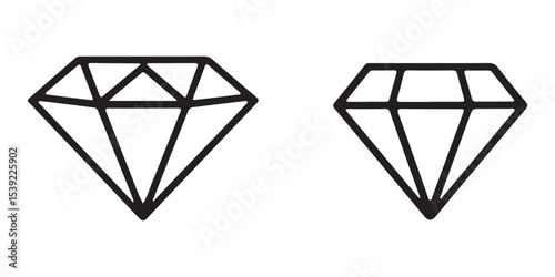 diamond icon linear, vector illustration 
