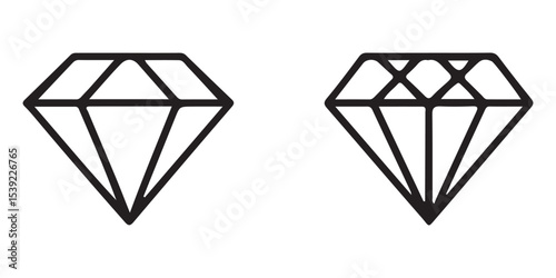 diamond icon linear, vector illustration 