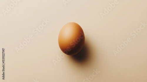 Single egg on beige background