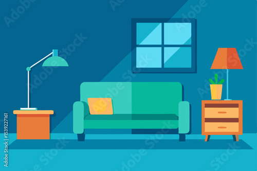 living room interior with sofa