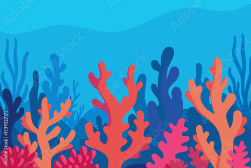 abstract background with red and blue flowers