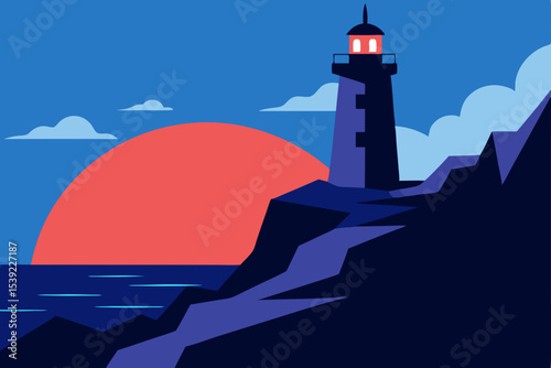 lighthouse on the sea