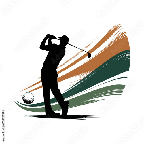 silhouette of a golf player