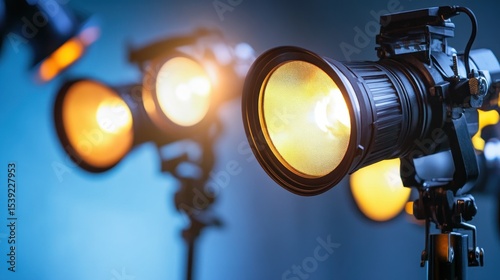 Studio lights blurred background