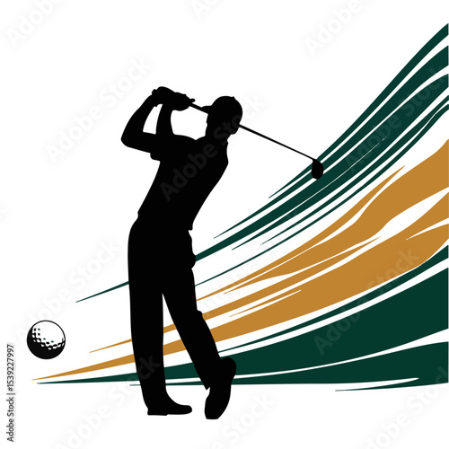 golf player silhouette vector illustration