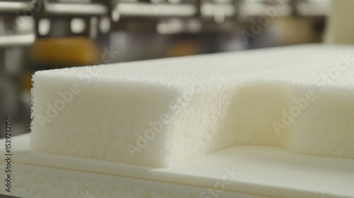 White foam block on conveyor belt
