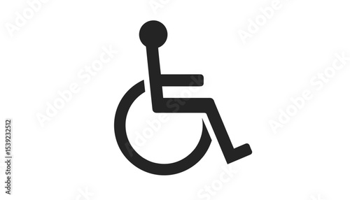 Accessibility symbol representing a person in a wheelchair on a white background