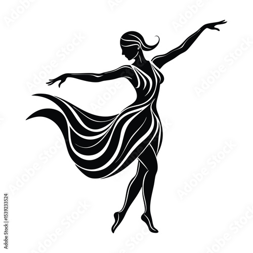 silhouette of a dancing girl